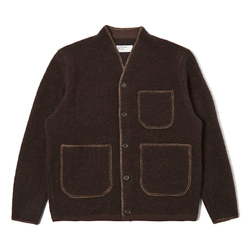 laydown image of Fleece Blanket Cardigan