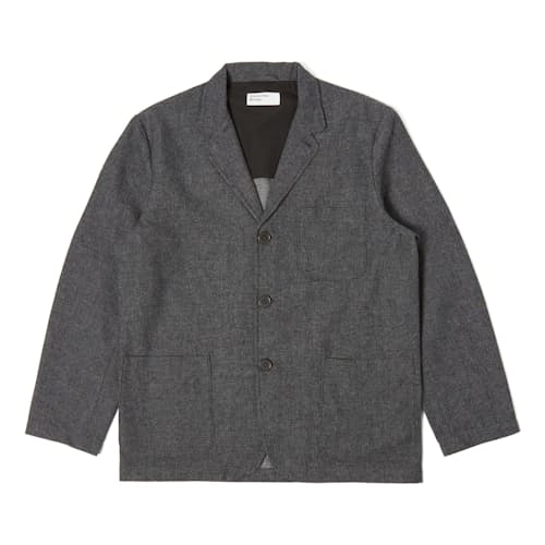 laydown image of Upcycled Tweed Three Button Jacket