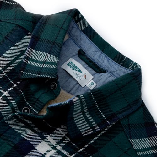 lifestyle image of Sherpa-Lined Flannel Overshirt