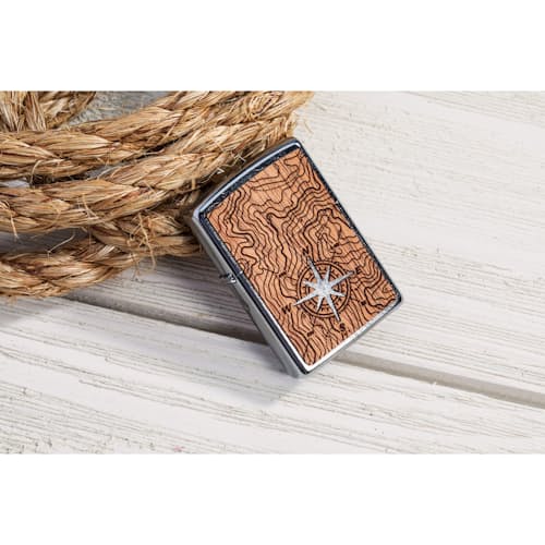 laydown image of Mahogany Windproof Lighter
