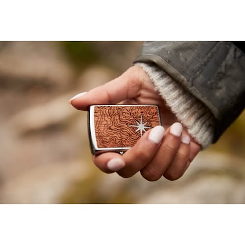 laydown image of Mahogany Windproof Lighter