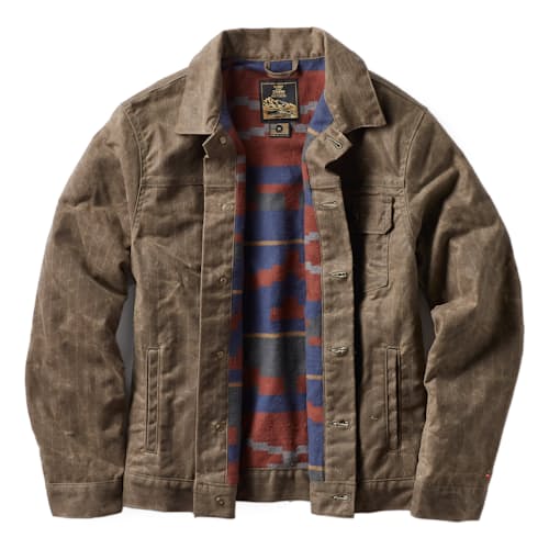 laydown image of Flannel-Lined Waxed Ripstop Trucker Jacket - Special Edition