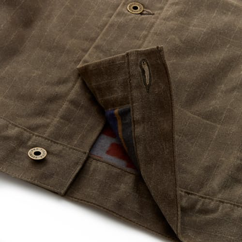 laydown detail image of Flannel-Lined Waxed Ripstop Trucker Jacket - Special Edition