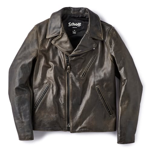 laydown image of Leather Vintage Motorcycle Jacket