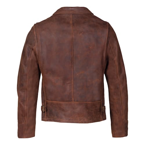 laydown image of Heavyweight Oiled Nubuck Leather Delivery Jacket