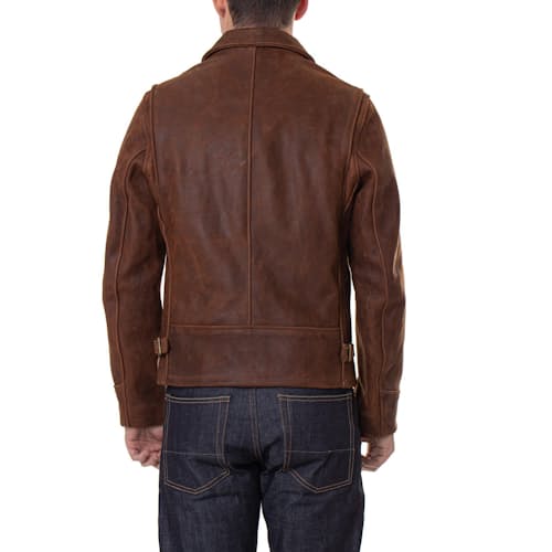 laydown image of Heavyweight Oiled Nubuck Leather Delivery Jacket
