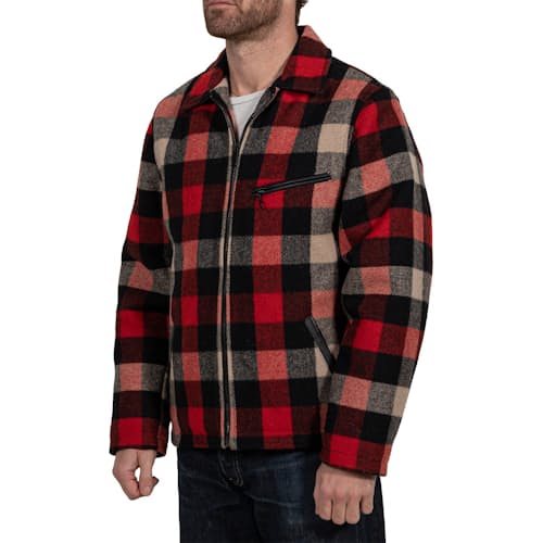 laydown image of Wool Plaid Station Jacket