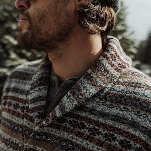 lifestyle image of Wool Blend Fair Isle Cardigan