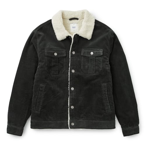 laydown image of Sherpa Lined Corduroy Harris Trucker Jacket