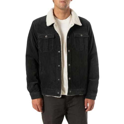 laydown image of Sherpa Lined Corduroy Harris Trucker Jacket