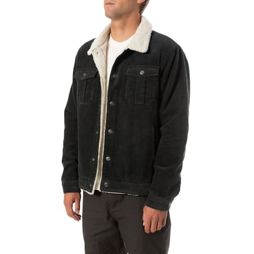 laydown image of Sherpa Lined Corduroy Harris Trucker Jacket