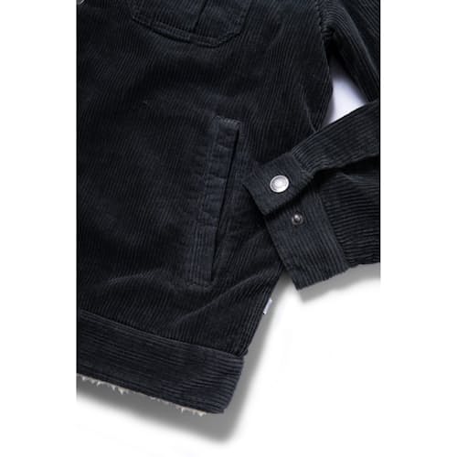 lifestyle image of Sherpa Lined Corduroy Harris Trucker Jacket