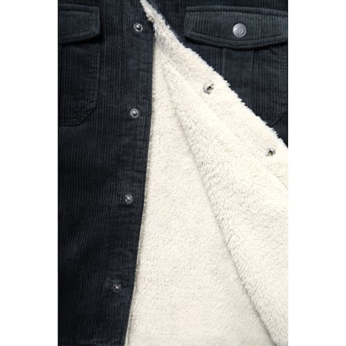 laydown image of Sherpa Lined Corduroy Harris Trucker Jacket
