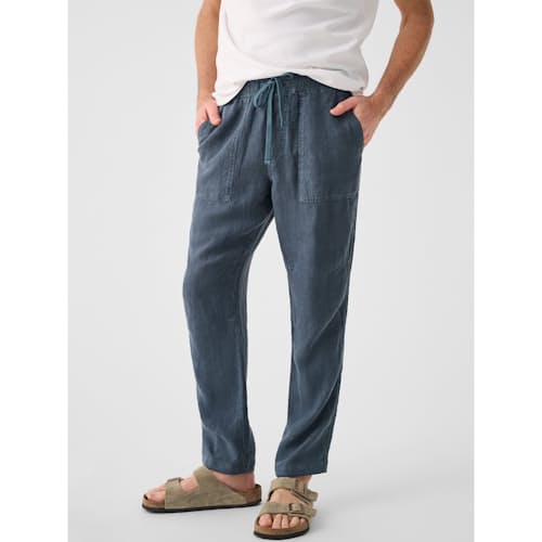 on model image of Linen Drawstring Pant