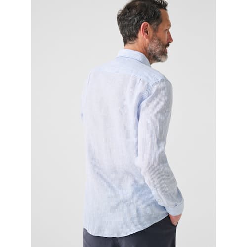 on model image of Linen Laguna Shirt