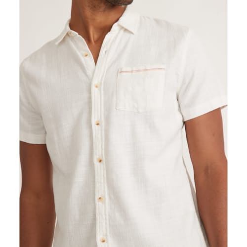 laydown image of Short Sleeve Stretch Selvage Shirt