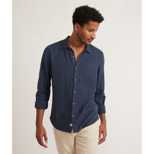 lifestyle image of Theo Textured Shirt