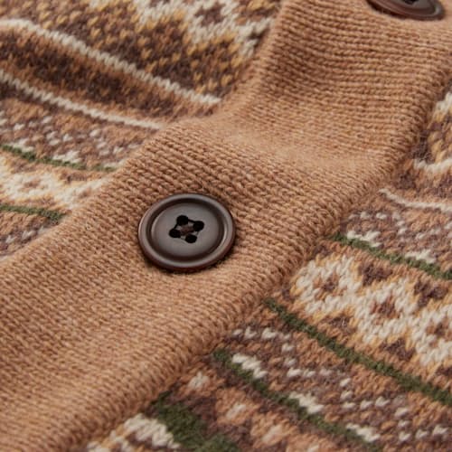 laydown detail image of Fair Isle Merino Wool Cardigan Sweater