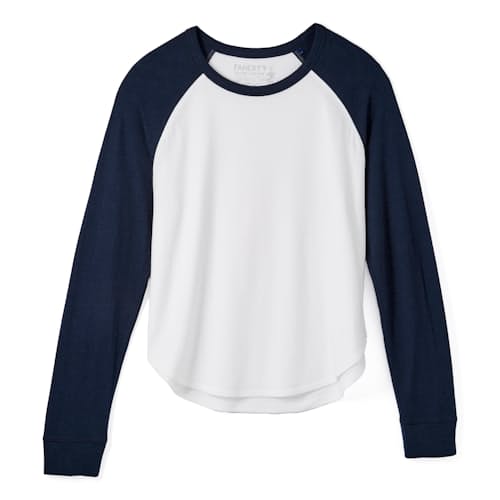 laydown image of Women's Cloud Longsleeve Baseball Tee