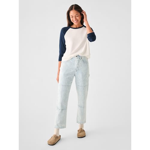 laydown image of Women's Cloud Longsleeve Baseball Tee