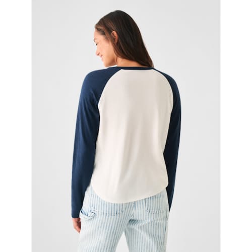 laydown image of Women's Cloud Longsleeve Baseball Tee