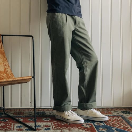 lifestyle image of The Matlow Straight Leg Single Pleat Pant