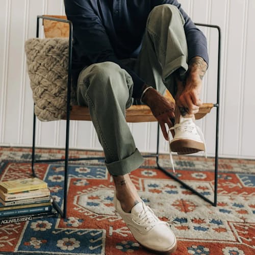 lifestyle image of The Matlow Straight Leg Single Pleat Pant
