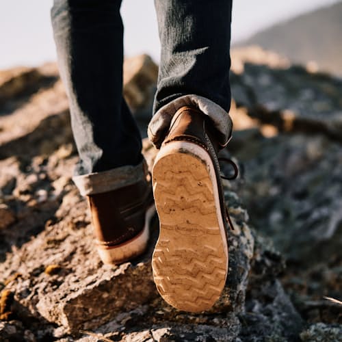 lifestyle image of Huckberry x Easymoc Scout Boot