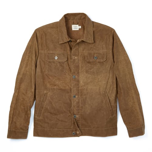 laydown image of Unlined Waxed Trucker Jacket