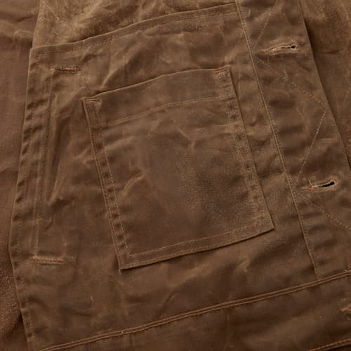 lifestyle image of Unlined Waxed Trucker Jacket