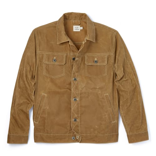 laydown image of Unlined Waxed Trucker Jacket