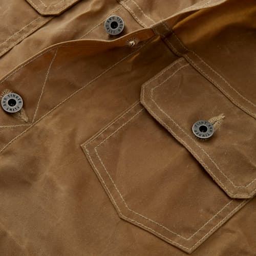 lifestyle image of Unlined Waxed Trucker Jacket