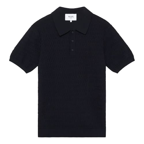 laydown image of Naples Waffle Stitched Polo