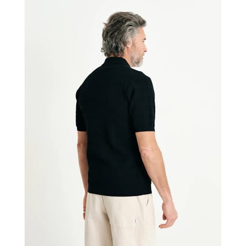 laydown image of Naples Waffle Stitched Polo