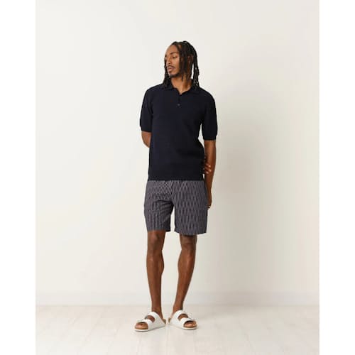laydown image of Naples Waffle Stitched Polo