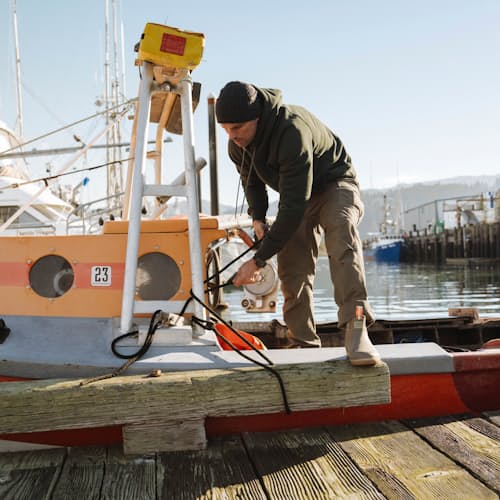 lifestyle image of Huckberry x Xtratuf Waterproof Deck Boot