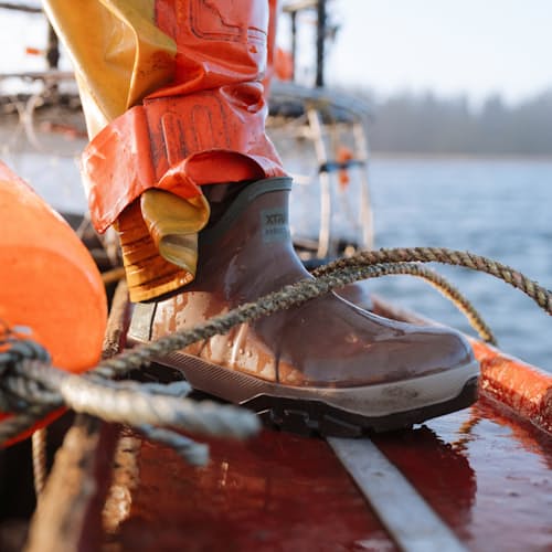 lifestyle image of Huckberry x Xtratuf Waterproof Legacy Altitude Chelsea Boot