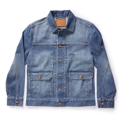 laydown image of The Ryder Denim Trucker Jacket