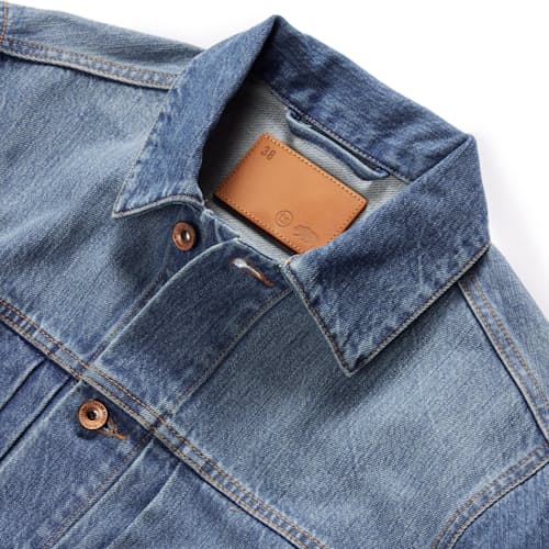 lifestyle image of The Ryder Denim Trucker Jacket