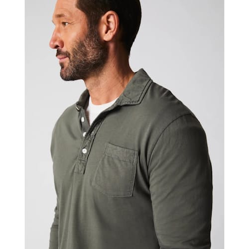 on model image of Pensacola Long Sleeve Polo