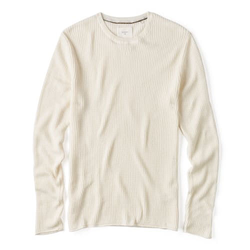 laydown image of Waffle Cotton Cashmere Crewneck Sweater