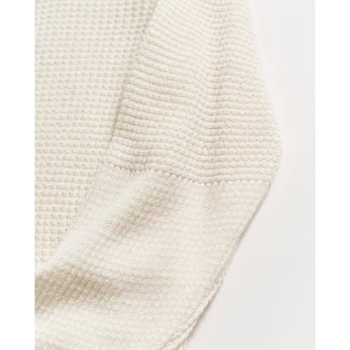 laydown detail image of Waffle Cotton Cashmere Crewneck Sweater
