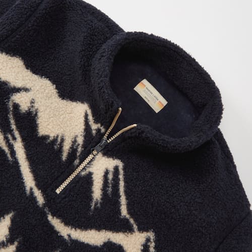 laydown detail image of Mountain Scene Quarter-Zip Fleece - Exclusive