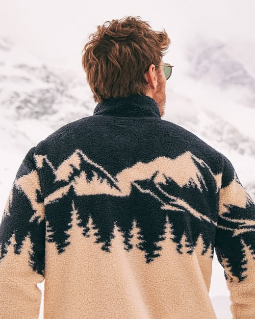 lifestyle image of Mountain Scene Quarter-Zip Fleece - Exclusive
