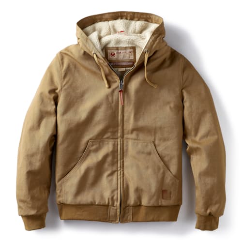 laydown image of Duck Canvas Sherpa-Lined Bunker Hoodie