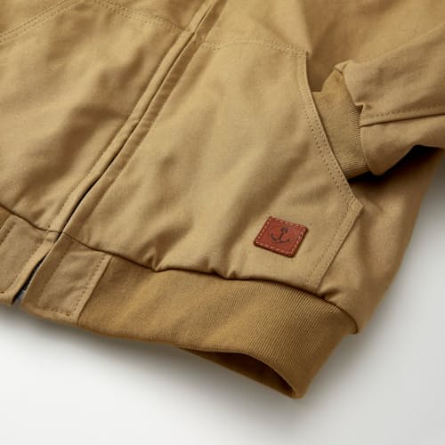 laydown image of Duck Canvas Sherpa-Lined Bunker Hoodie