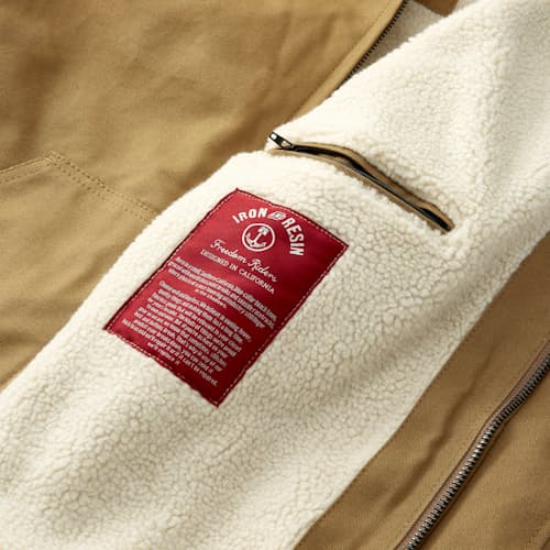 laydown image of Duck Canvas Sherpa-Lined Bunker Hoodie