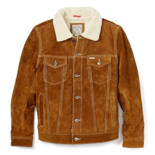 laydown image of Open Road Suede Leather Jacket