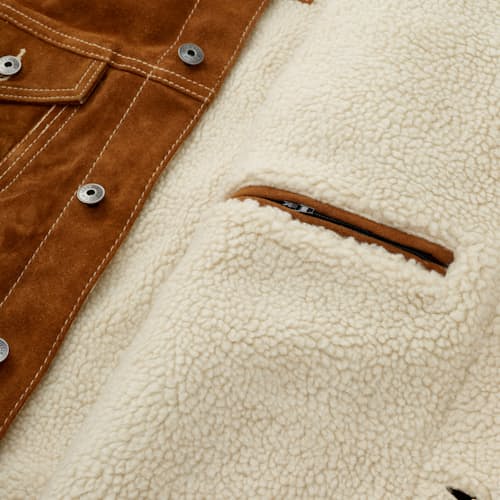 laydown image of Open Road Suede Leather Jacket