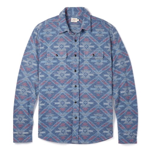 laydown image of Doug Good Feather Legend Sweater Flannel Shirt